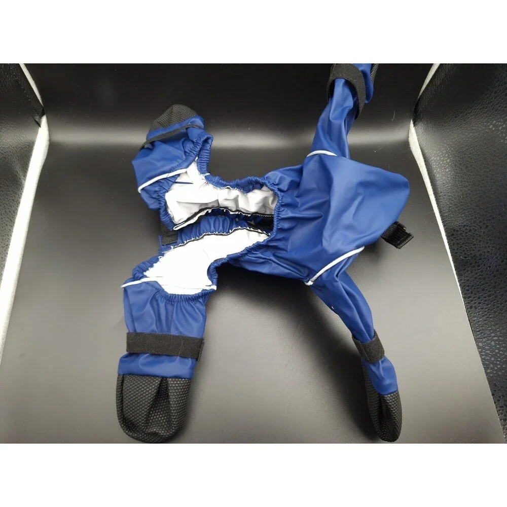 DogLemi Adjustable Water Proof Dog Boots Suspenders Anti-Slip Blue XS